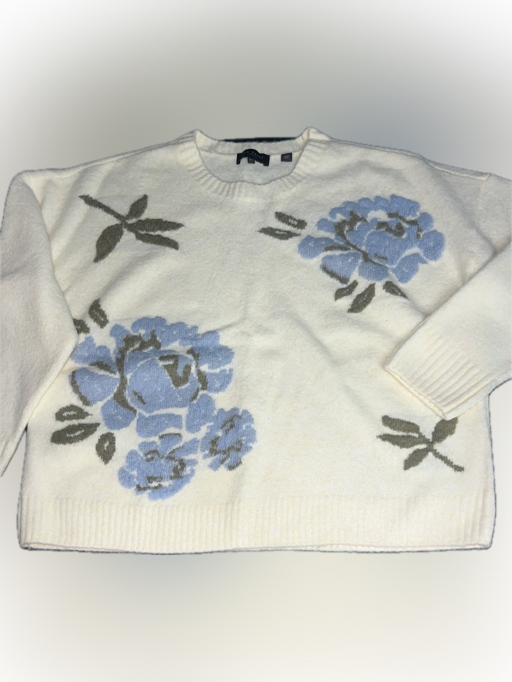 Ted Baker crew neck sweater w/floral design - EUC
